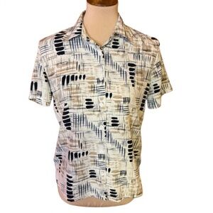 Vintage 80s op art blouse